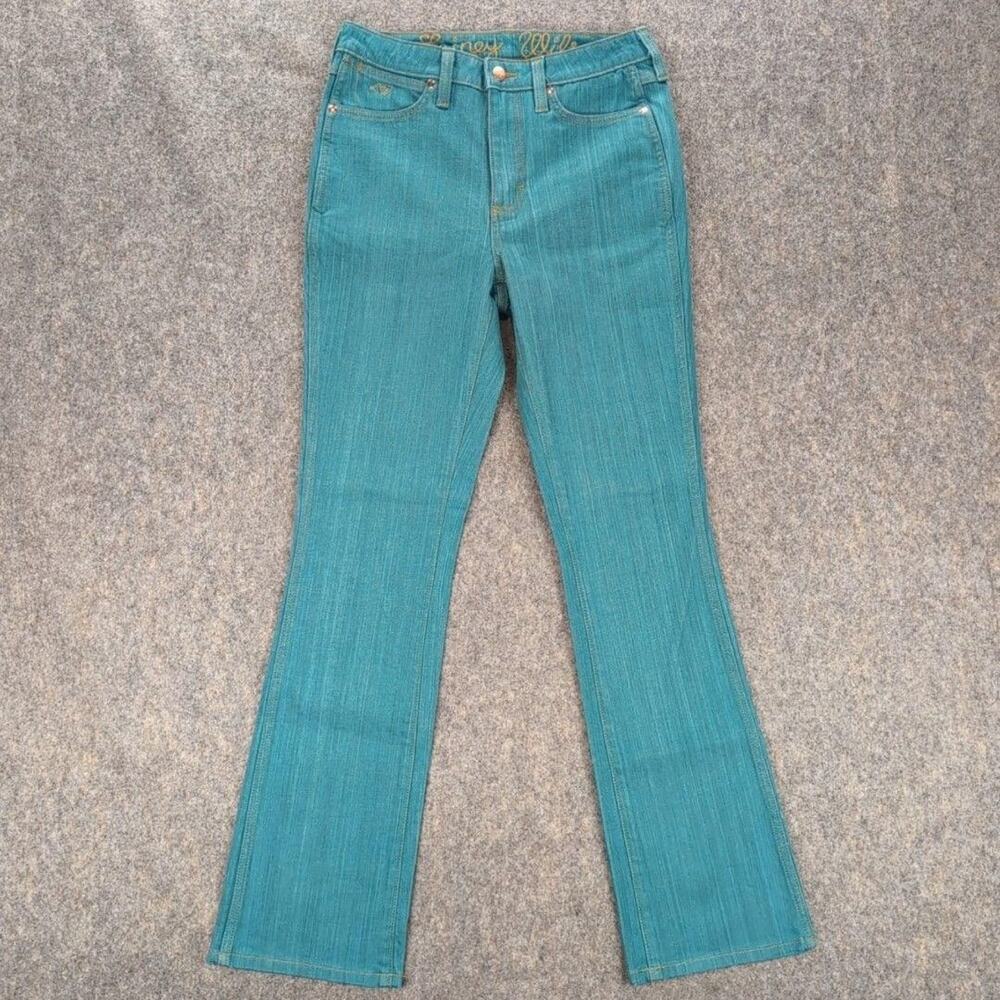 Wrangler Jeans Womens 28x32 Turquoise Lainey Wilson Boot Huggers Mid Rise Slim